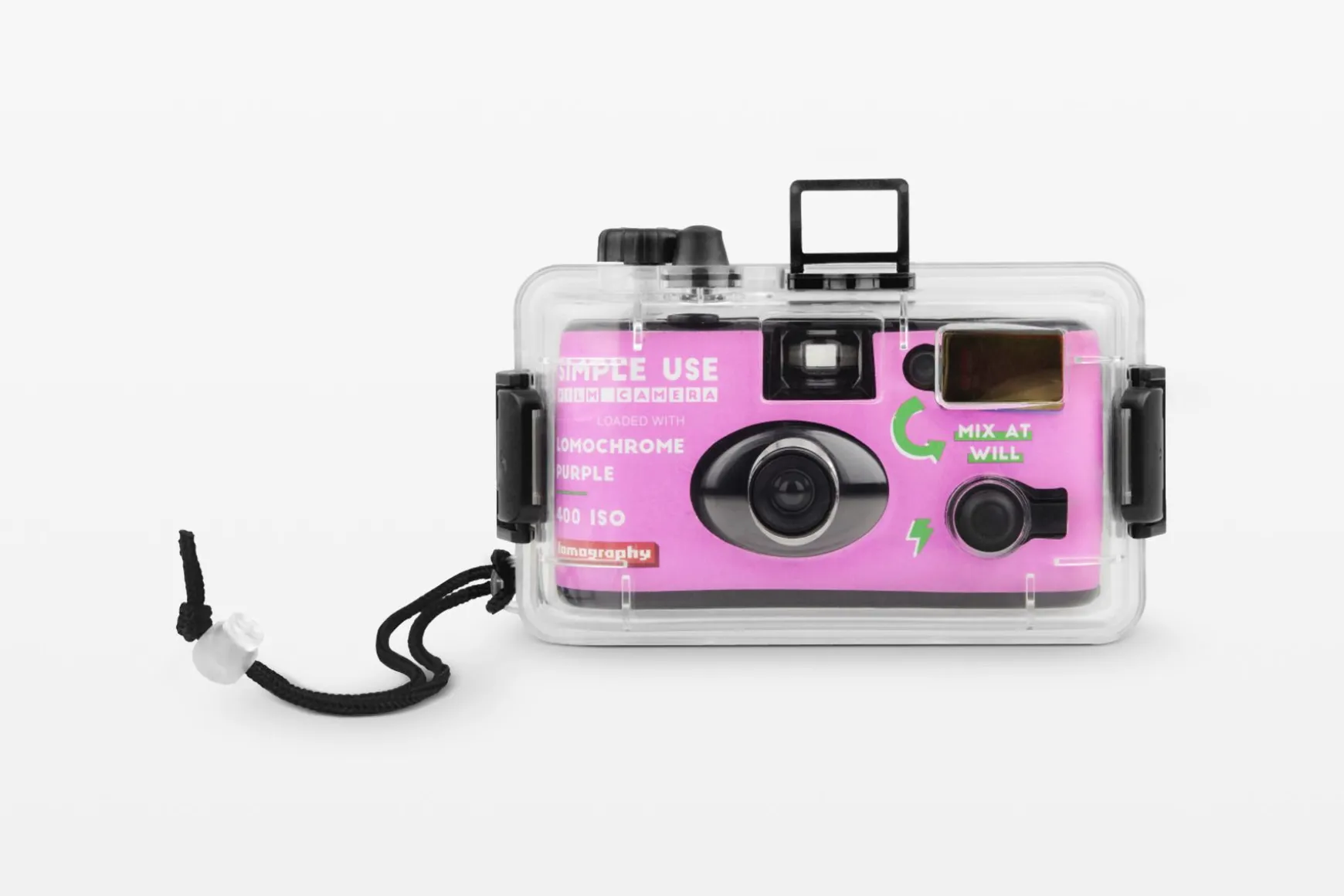 Lomography Lomochrome Films | Simple Use>Analogue Aqua Reloadable Camera & Underwater Case LomoChrome Purple