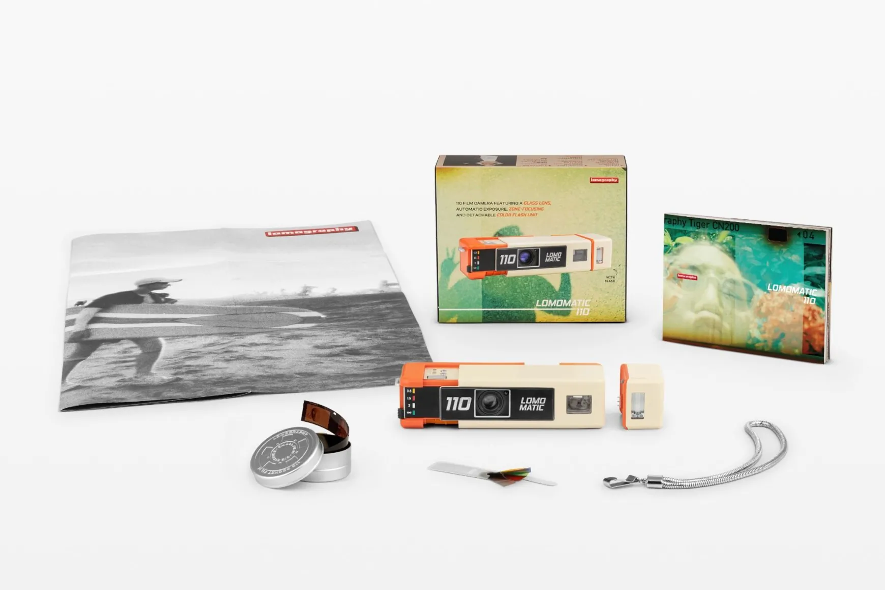 Lomography Lomomatic 110 | Experimental>Lomomatic 110 Camera & Flash Golden Gate