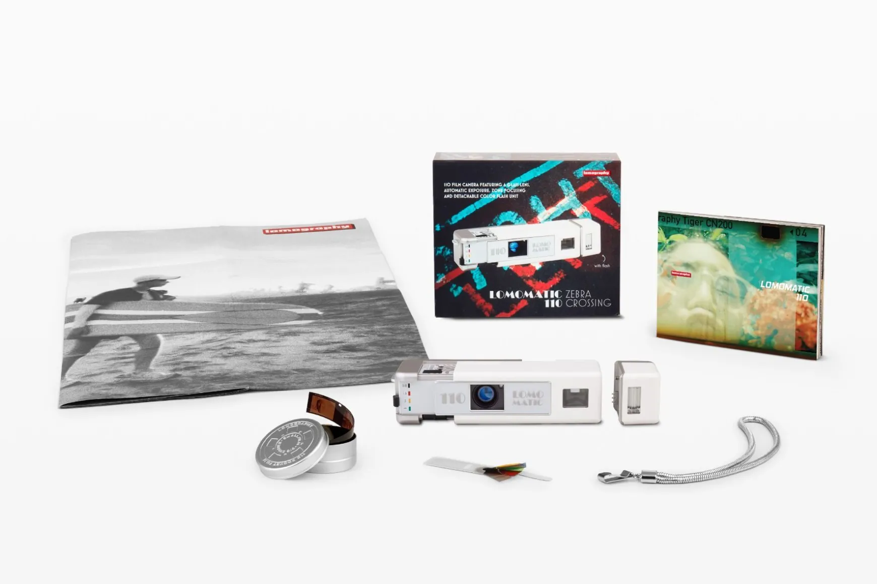 Lomography Experimental | Lomomatic 110>Lomomatic 110 Camera & Flash Zebra Crossing